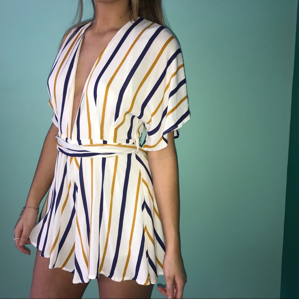 Flowy striped romper